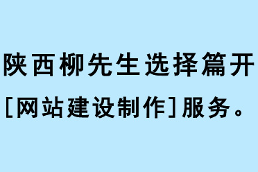 陜西的柳先生選擇篇開[網站建設制作]服務